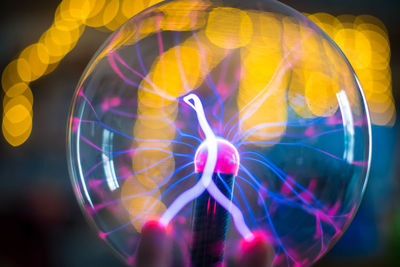 Close-up of bubbles at night