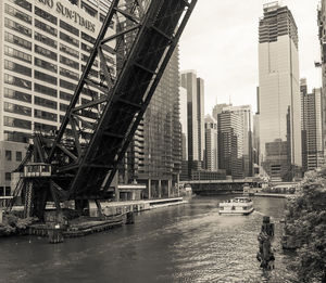 City skyline with river in background