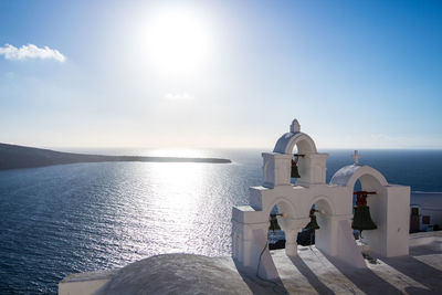 View of sea against blue sky