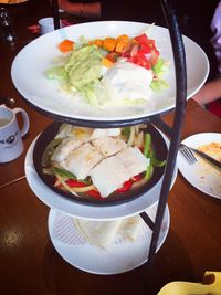 Close-up of food served in plate