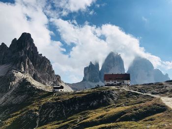 Panoramic view of landscape and mountains against sky