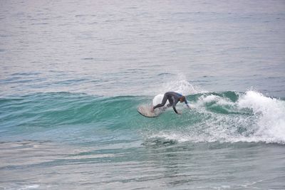 Man swimming in sea