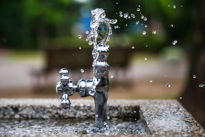 Close-up of water splashing in fountain