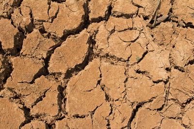 Full frame shot of cracked field