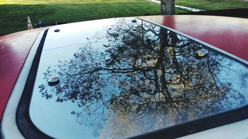 High angle view of cropped car