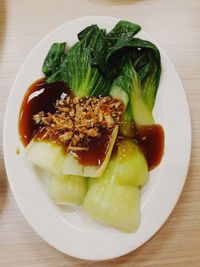 Directly above shot of meal served in plate