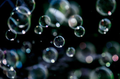 Close-up of water drops on glass