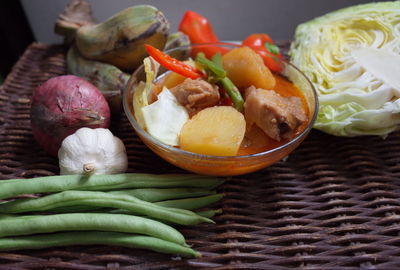 Close-up of vegetables on table