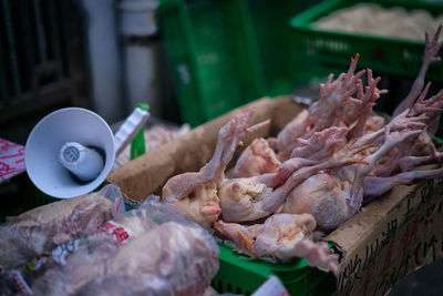 Meat for sale in market