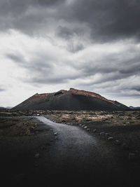 Scenic view of land against sky