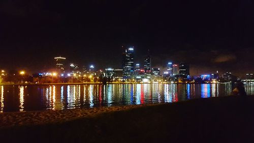 Illuminated city at night