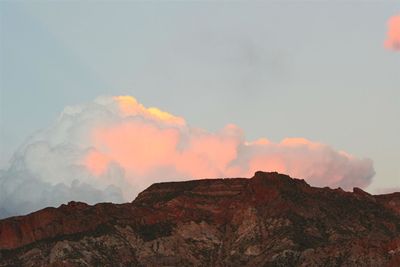 Low angle view of mountain against sky