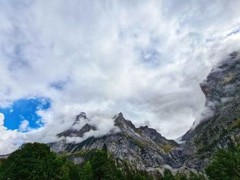 Low angle view of mountain against sky