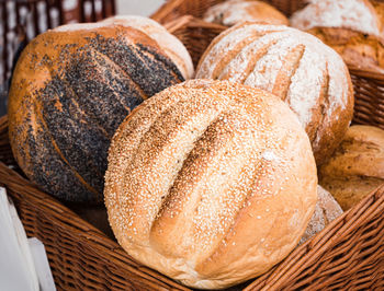 Close-up of bread in basket