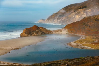 Scenic view of beach against sky