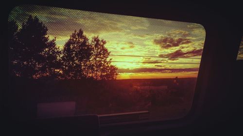 Silhouette of trees against sky during sunset