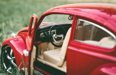 Close-up of toy car