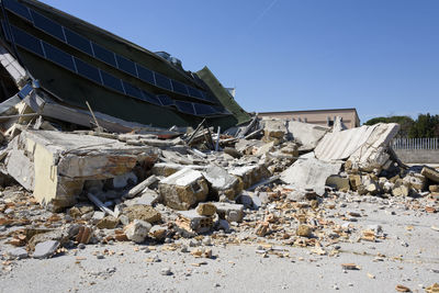 Building destroyed by a strong earthquake
