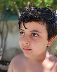 Close-up portrait of boy