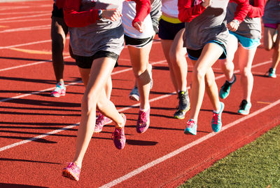 Group of people running