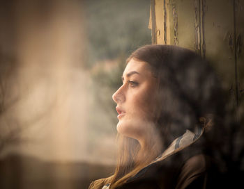 Close-up of young woman