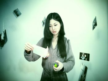 Portrait of young woman