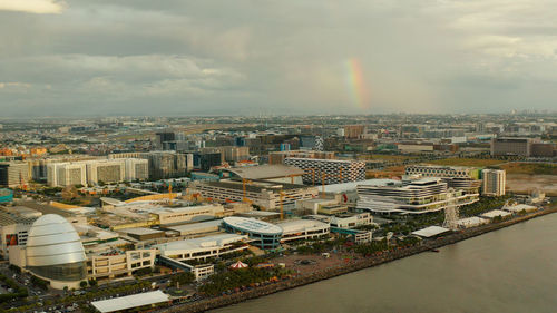 Populous city of manila, the capital of the philippines with skyscrapers, streets and buildings. 