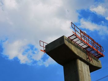 Low angle view of lighthouse against sky