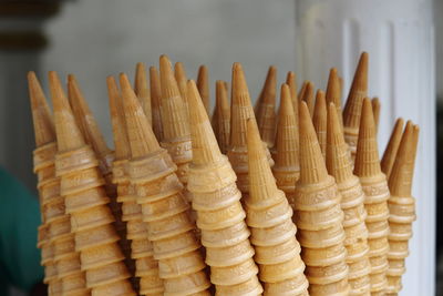 Close-up of ice cream cones