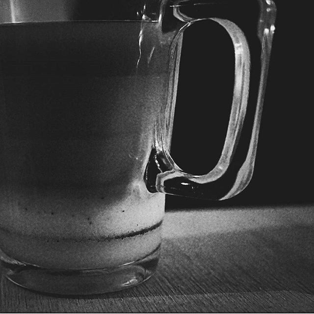 indoors, close-up, still life, table, focus on foreground, reflection, no people, single object, empty, selective focus, absence, metal, shiny, glass - material, handle, drink, day, two objects, shadow, part of