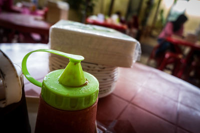 Close-up of a drink on table at restaurant