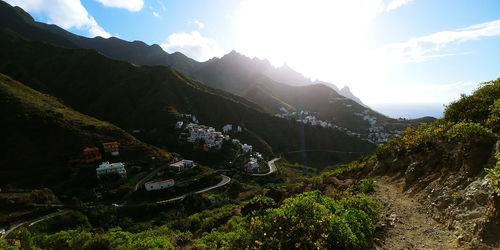 Scenic view of mountains against sky