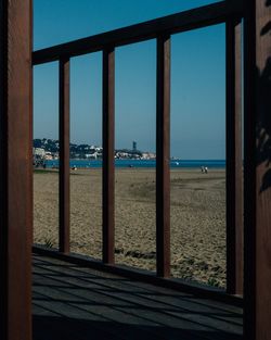 Sea seen through glass window
