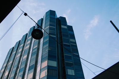 Low angle view of modern building against sky