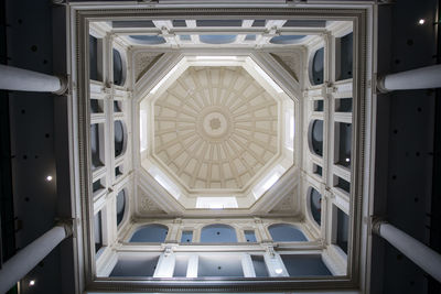 Low angle view of skylight in building