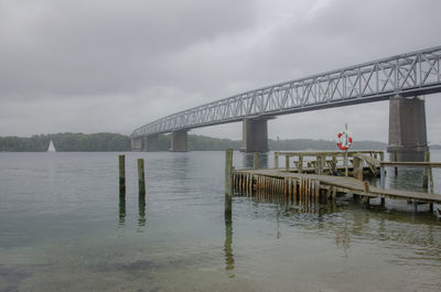 Bridge over river against sky