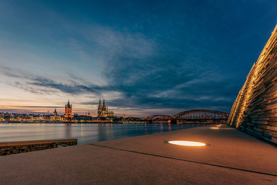 Cologne old town with cologne cathedral at the blue hour, germany.