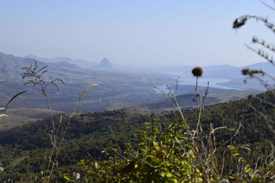 Scenic view of landscape against clear sky