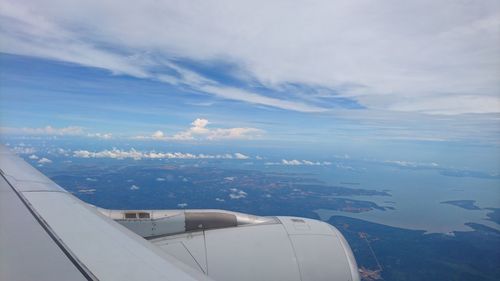 Aerial view of landscape seen from airplane