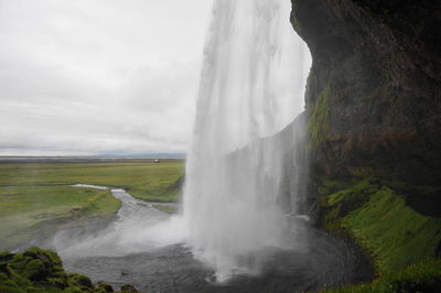 Scenic view of waterfall