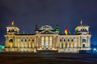 View of historical building at night