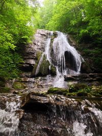 Scenic view of waterfall