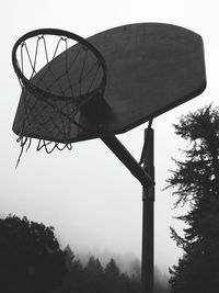 Low angle view of basketball hoop against sky