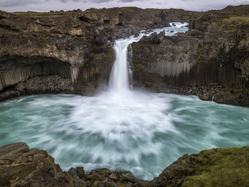 Scenic view of waterfall