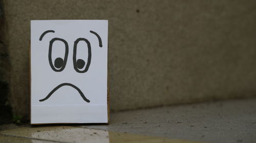 Close-up of text on wall