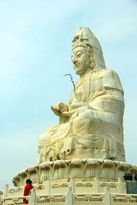Low angle view of statue against clear sky