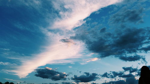 Low angle view of sky at sunset