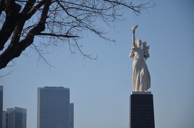 Low angle view of statue