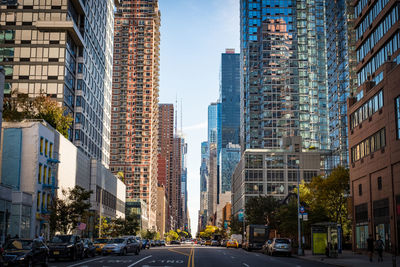 View of skyscrapers in city