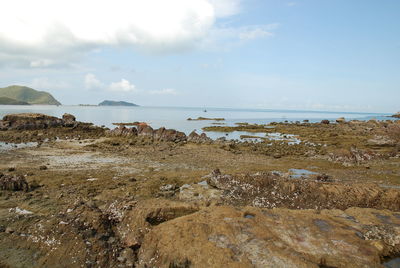 Scenic view of beach against sky